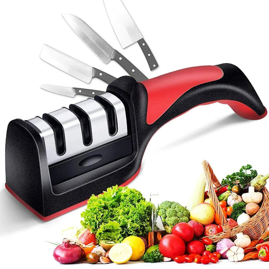 3Stage Red Knife Sharpner 11Express The Digital Kitchen Store